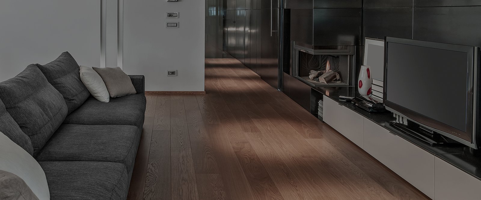 Finished hardwood flooring in a modern interior